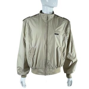 Members Only Men’s 80’s Vintage Worn Condition Beige Windbreaker Zipper Jacket